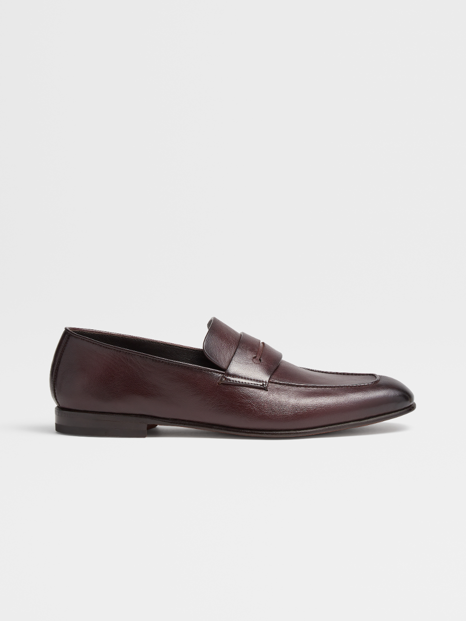 Dark Red Hand-buffed Leather L'Asola Moccasin